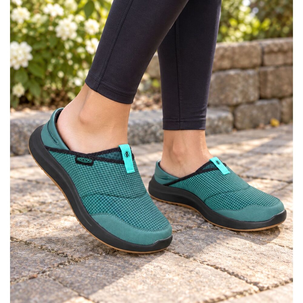 Keen Womens Size 9.5 Slip On Shoes Teal Green Black Gum Sole Casual Comfort
